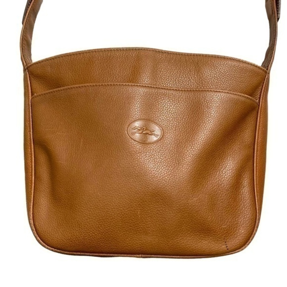 Longchamp brown leather messenger shoulder bag vintage